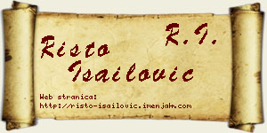 Risto Isailović vizit kartica